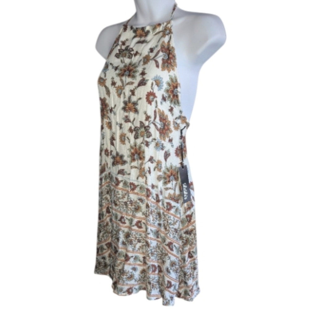 Harvest of Love Ivory Print Halter Dress - Picture 6 of 11